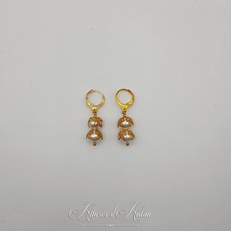 Boucles d'oreilles Perle - Doré