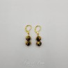Boucles d'oreilles Agate Noire - Doré