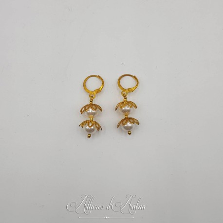 Boucles d'oreilles Perle - Doré