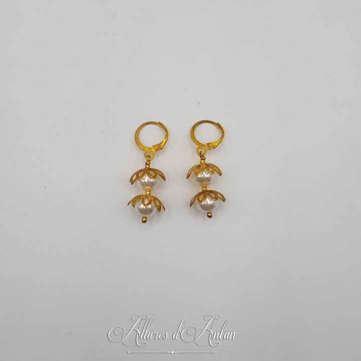 Boucles d'oreilles Perle - Doré