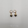 Boucles d'oreilles Agate Noire - Doré