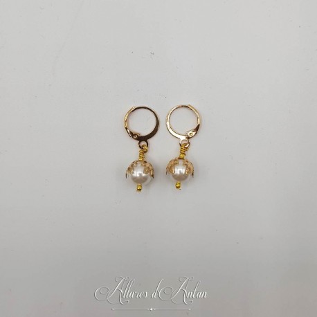 Boucles d'oreilles Perle - Doré