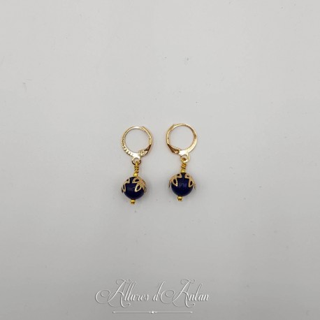 Boucles d'oreilles Lapis Lazuli - Doré