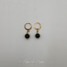Boucles d'oreilles Agate Noire - Doré