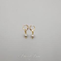 Boucles d'oreilles Perle - Doré