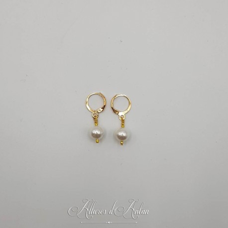 Boucles d'oreilles Perle - Doré