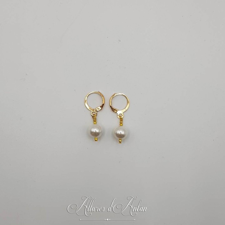Boucles d'oreilles Perle - Doré