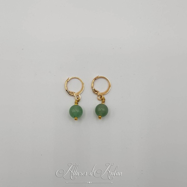 Boucles d'oreilles Aventurine - Doré