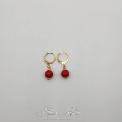 Boucles d'oreilles Corail - Doré