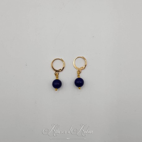 Boucles d'oreilles Lapis Lazuli - Doré