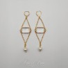 Boucles d'oreilles  Strass et Perles - Blanc