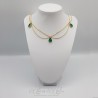 Collier- Chaine, Strass et Perles - Vert