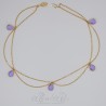Collier- Chaine, Strass et Perles - Mauve