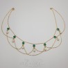 Collier en esclavage- Chaine et Strass - Vert
