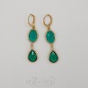 Boucles d'oreilles Strass - Vert