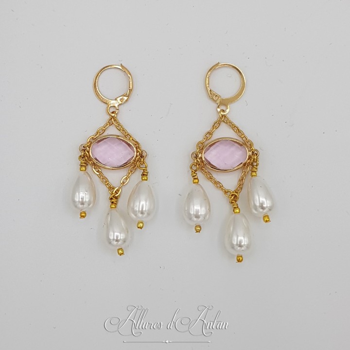 Boucles d'oreilles Noeud - Citrine