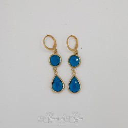 Boucles d'oreilles Strass - Bleu