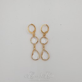 Boucles d'oreilles Strass - Blanc