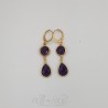 Boucles d'oreilles Strass - Violet