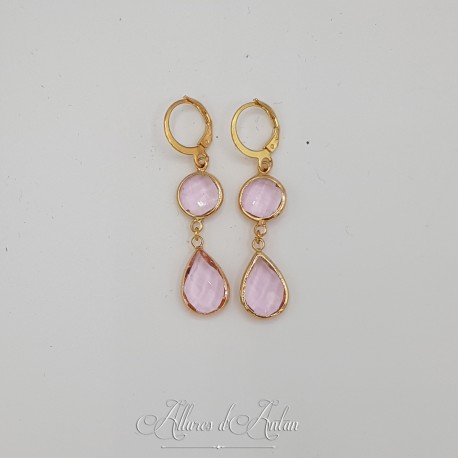 Boucles d'oreilles Strass - Rose