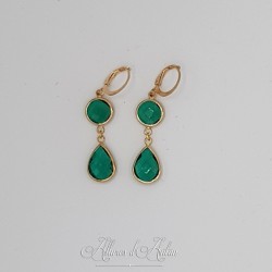 Boucles d'oreilles Strass - Vert