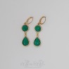 Boucles d'oreilles Strass - Vert