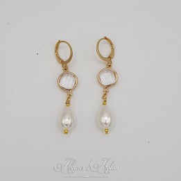 Boucles d'oreilles  Strass- Blanc