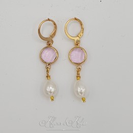 Boucles d'oreilles  Strass- Bleu