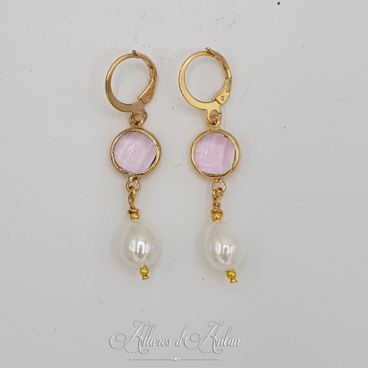 Boucles d'oreilles  Strass- Bleu