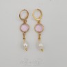 Boucles d'oreilles  Strass- Rose