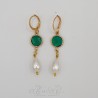 Boucles d'oreilles  Strass- Vert