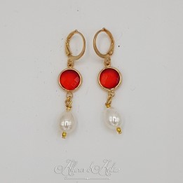 Boucles d'oreilles  Strass- Violet