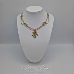 Collier en esclavage- Chaine et Strass - VERTC