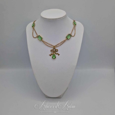 Collier en esclavage- Chaine et Strass - VERTC