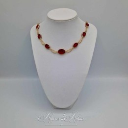 Collier- Chaine et Strass - MAUVE