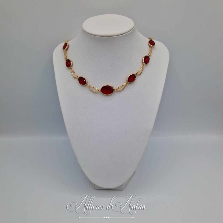 Collier- Chaine et Strass - MAUVE
