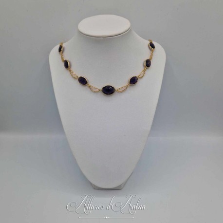 Collier- Chaine et Strass - VIOLET