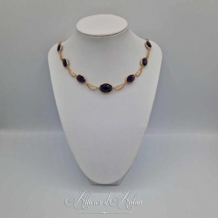 Collier- Chaine et Strass - VIOLET