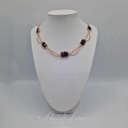 Collier- Chaine et Strass - VIOLET