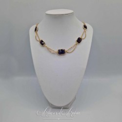 Collier- Chaine et Strass - VIOLET