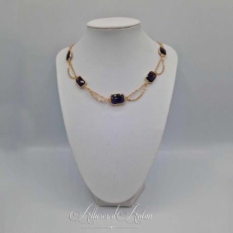 Collier- Chaine et Strass - VIOLET