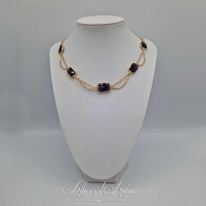 Collier- Chaine et Strass - VIOLET