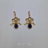 Boucles d'oreilles XVIIIe Noeud - strass VIOLET