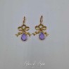 Boucles d'oreilles XVIIIe Noeud - strass MAUVE
