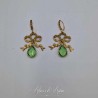 Boucles d'oreilles XVIIIe Noeud - strass VERT CLAIR