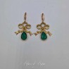Boucles d'oreilles XVIIIe Noeud - strass VERT