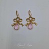 Boucles d'oreilles XVIIIe Noeud - strass ROSE