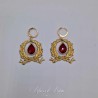 Boucles d'oreilles XVIIIe Noeud - Strass ROUGE