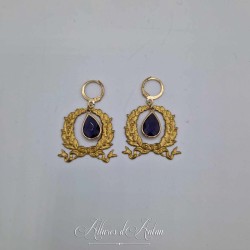 Boucles d'oreilles XVIIIe Noeud - Strass VIOLET