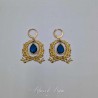 Boucles d'oreilles XVIIIe Noeud - Strass BLEU
